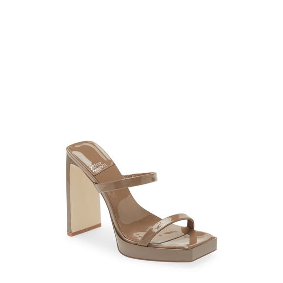 Jeffrey Campbell Shoes - Jeffrey Campbell Glossy Tan Hustler Sandal Size 8